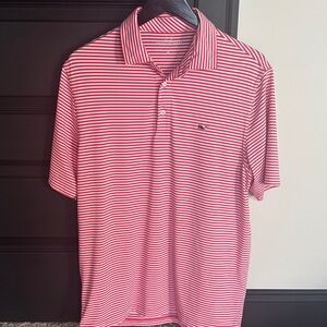 Vineyard Vines Men's Polo in Red and White Stripes